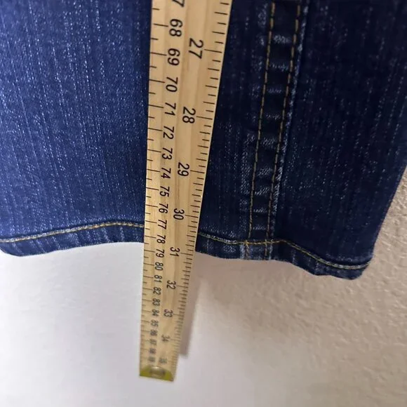 Y2K Mek Denim Jean Pant Women 30x34 Moscow Slim Boot Flared Distressed Blue - Picture 10 of 15